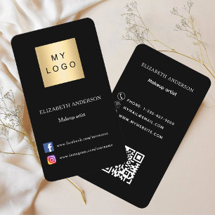 Carte De Visite Logo noir Qr code médias sociaux