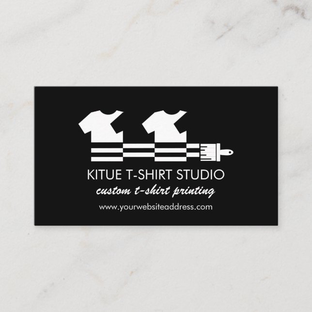 Carte De Visite Logo noir Transfert de chaleur Vinyl Chemise (Devant)