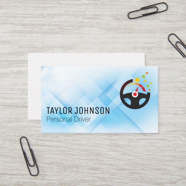 Carte De Visite Logo numérique du volant | Services de messagerie (Devant/Arrière en situation)