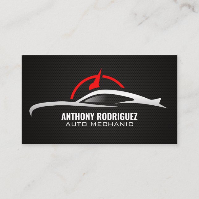Carte De Visite Logo Odometer de voiture de sport | Auto (Devant)