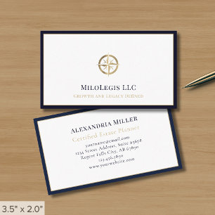 Carte De Visite Logo Or Professionnel Bleu Nuit Or