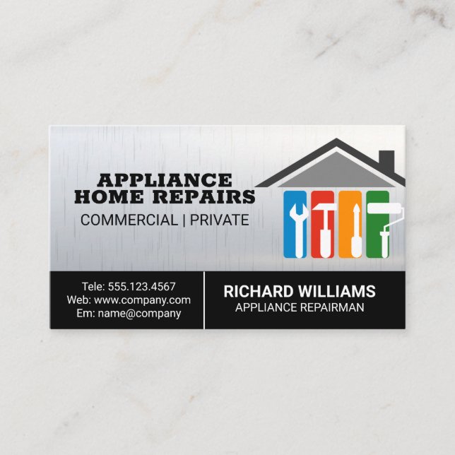 Carte De Visite Logo Outils de réparation | Handyman (Devant)