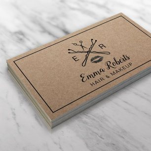 Carte De Visite Logo Papier d'emballage rustique de beauté de