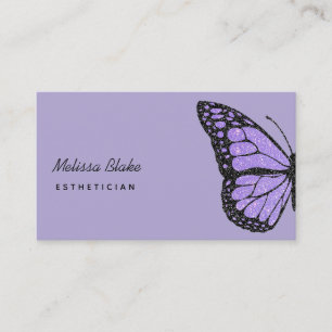 Carte De Visite logo papillon pourpre lavande