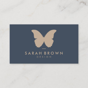 Carte De Visite Logo Papillon Simple Navy