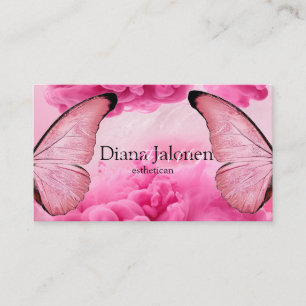 Carte De Visite logo papillon sur étincelle faux rose