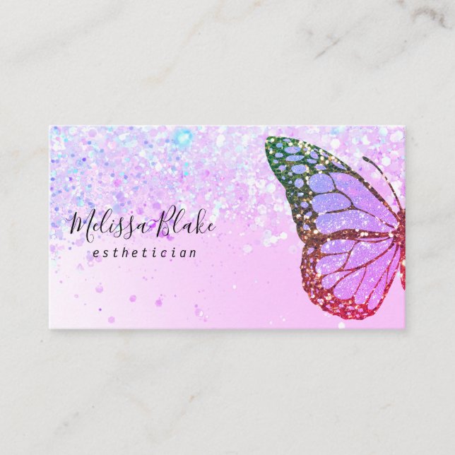 Carte De Visite logo papillon sur la conception fausse parties sci (Devant)