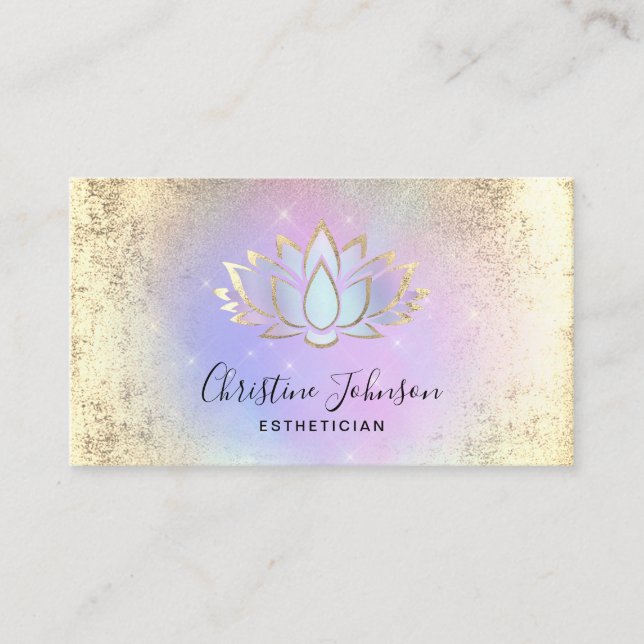 Carte De Visite logo pastel violet lotus (Devant)