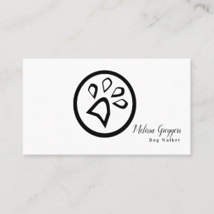 Carte De Visite Logo Patte de Chien Marcheur Géométrique