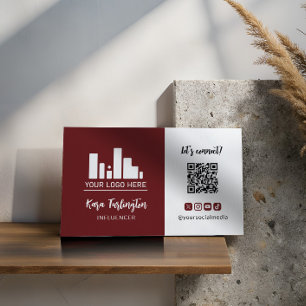 Carte De Visite Logo Perse Plum Code QR Photo Médias sociaux