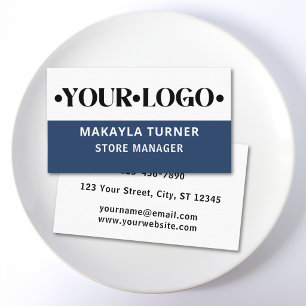 Carte De Visite Logo personnalisé bleu