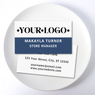 Carte De Visite Logo personnalisé bleu