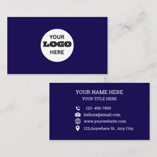 Carte De Visite Logo personnalisé bleu Entreprise professionnelle