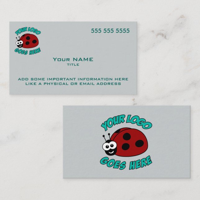 Carte De Visite Logo personnalisé bleu moderne (Devant / Derrière)