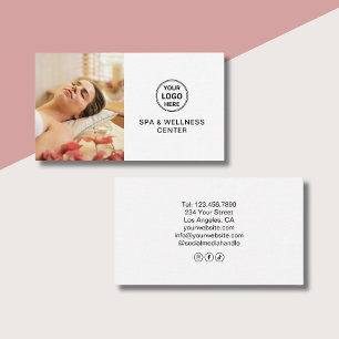 Carte De Visite Logo personnalisé Centre de bien-être Spa blanc Pr