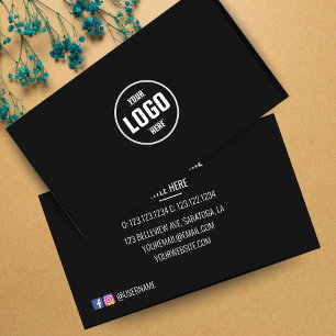 Carte De Visite Logo personnalisé Cercle moderne minimaliste noir 