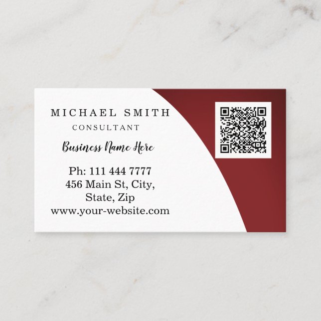 Carte De Visite Logo personnalisé de code QR d'entreprise personna (Devant)