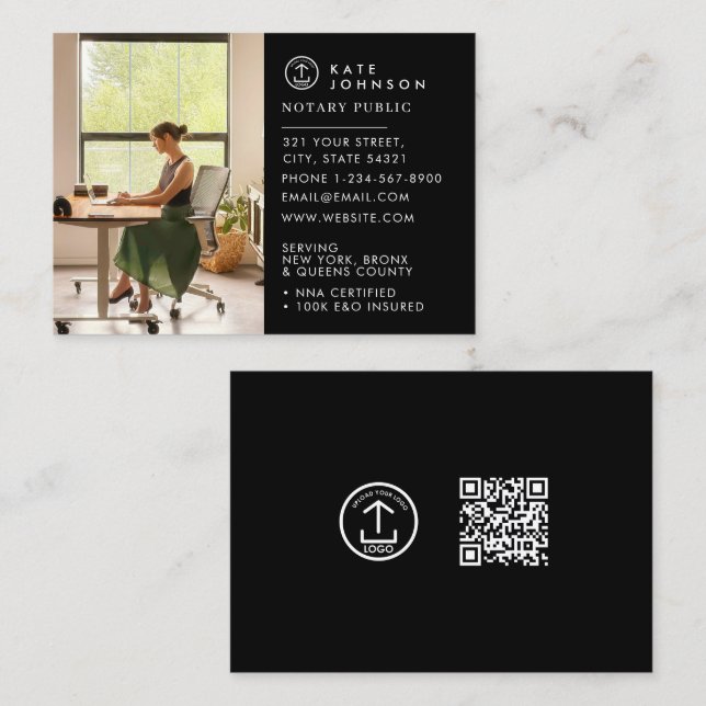 Carte De Visite Logo Personnalisé De L'Agent De Signature Notaire  (Devant / Derrière)