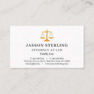 Carte De Visite Logo personnalisé de l'avocat Scales of Justice