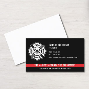 Carte De Visite Logo personnalisé du service des pompiers