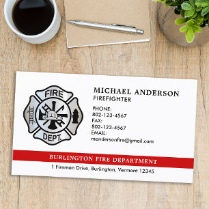 Carte De Visite Logo personnalisé du service d'incendie des pompie