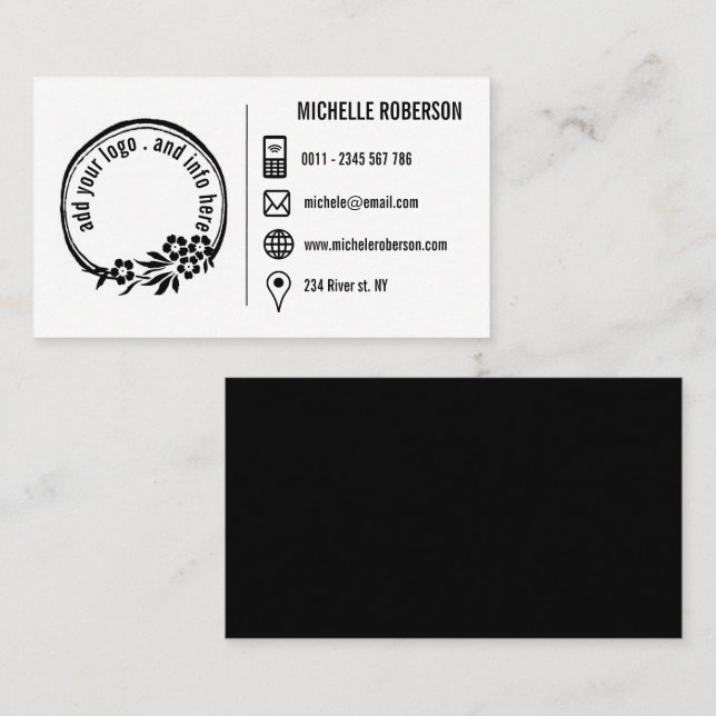 Carte De Visite Logo personnalisé et informations de base (Devant / Derrière)