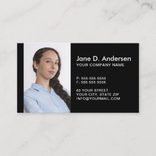 Carte De Visite Logo personnalisé et noir professionnel photo mode