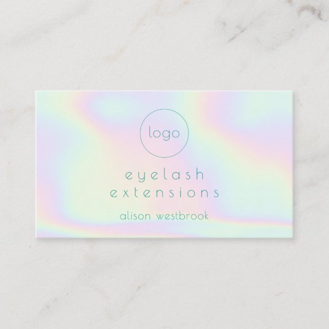 Carte De Visite Logo personnalisé extensions holographique arc-en- (Devant)