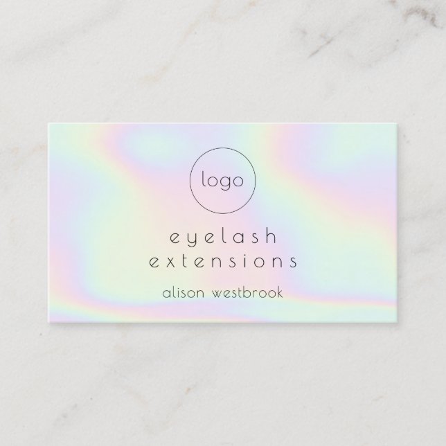 Carte De Visite Logo personnalisé hologramme arc-en-ciel extension (Devant)