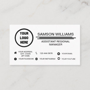Carte De Visite Logo personnalisé Icônes minimalistes des média