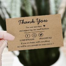 Logo personnalisé Kraft papier merci