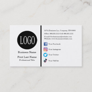 Carte De Visite Logo personnalisé Les icônes des médias sociaux mi