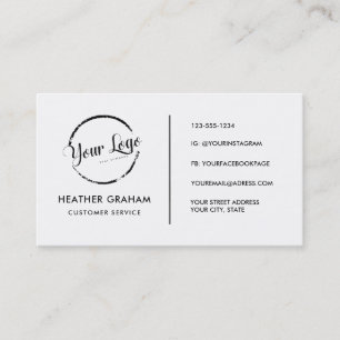 Carte De Visite Logo personnalisé médias sociaux minimalistes mode