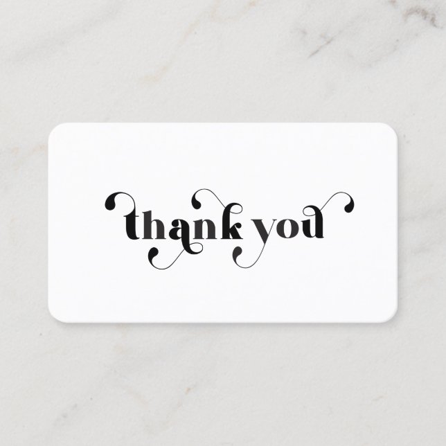 Carte De Visite Logo personnalisé Merci Retro Bold Typographie (Devant)