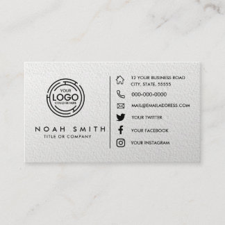 Carte De Visite Logo Personnalisé Minimaliste Moderne Élégant Prof