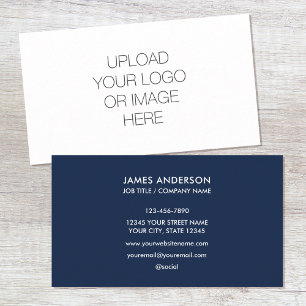 Carte De Visite Logo personnalisé minimaliste moderne Navy profess