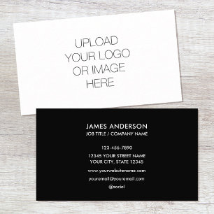 Carte De Visite Logo personnalisé minimaliste moderne noir blanc