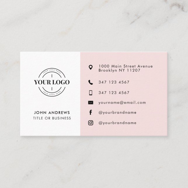 Carte De Visite Logo Personnalisé Moderne Médias Sociaux Icônes Bl (Devant)