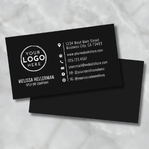 Carte De Visite Logo personnalisé moderne minimaliste noir