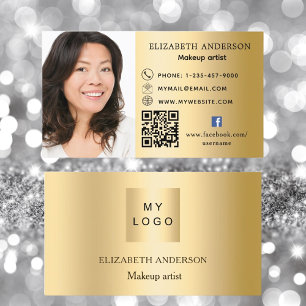 Carte De Visite logo personnalisé or photo code Qr médias sociaux