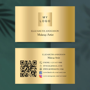 Carte De Visite Logo personnalisé or Qr code médias sociaux