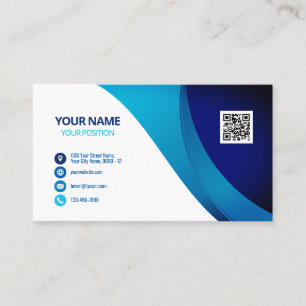 Carte De Visite Logo personnalisé QR Code élégant Moderne Bu Profe