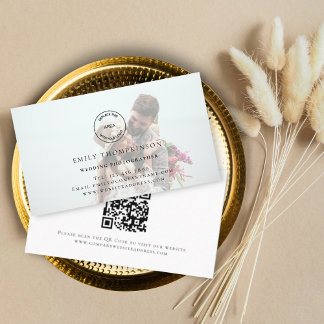 Carte De Visite Logo personnalisé QR Code Photo Mariage Photograph