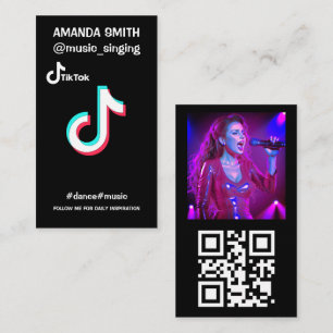 Carte De Visite Logo personnalisé tiktok photo et code QR