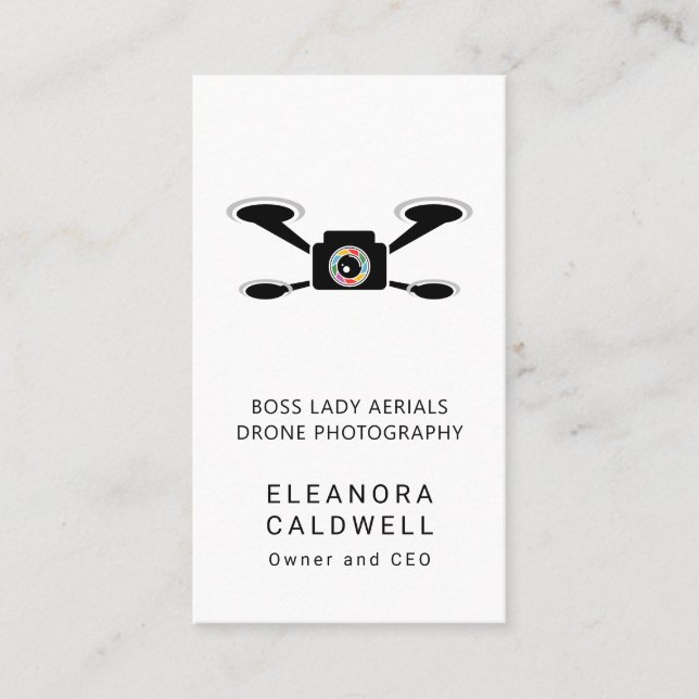 Carte De Visite Logo photo aérienne drone (Devant)