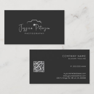 Carte De Visite Logo photo blanche typographie moderne personnalis