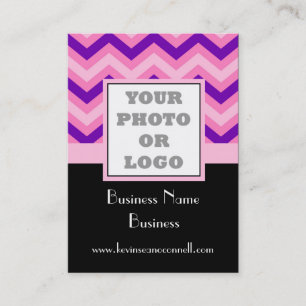 Carte De Visite Logo photo en chevron rose