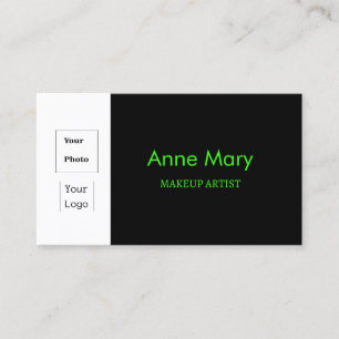 Carte De Visite Logo Photo Personnalisé Artiste maquillage noir né