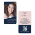 Logo photo QR code moderne bleu foncé professionne