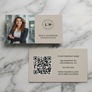 Carte De Visite Logo photo QR minimaliste moderne
